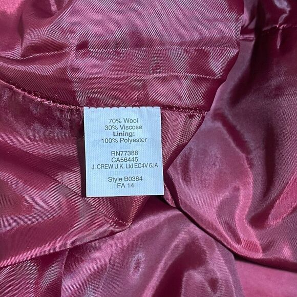 J. Crew Wool Burgundy Pencil Skirt - Picture 3 of 5